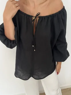 Bluzka FIBI LINO BLACK