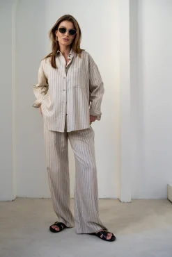 Koszula AMBEL LINO BEIGE