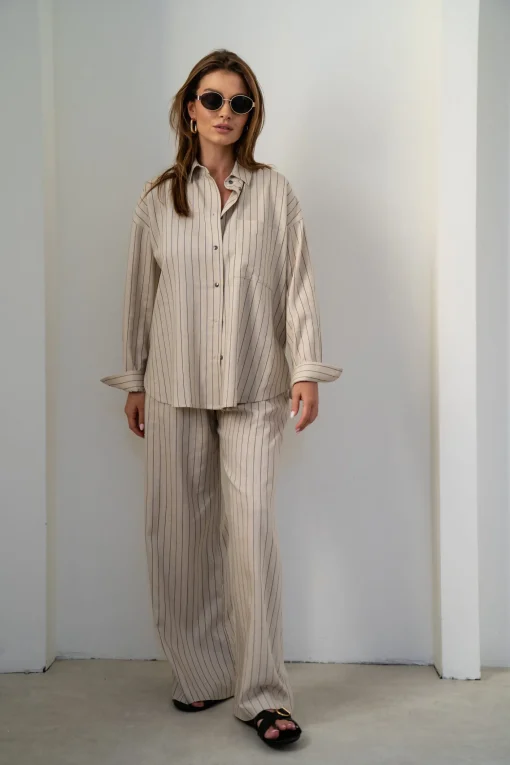 Koszula AMBEL LINO BEIGE