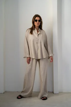 Koszula AMBEL LINO BEIGE
