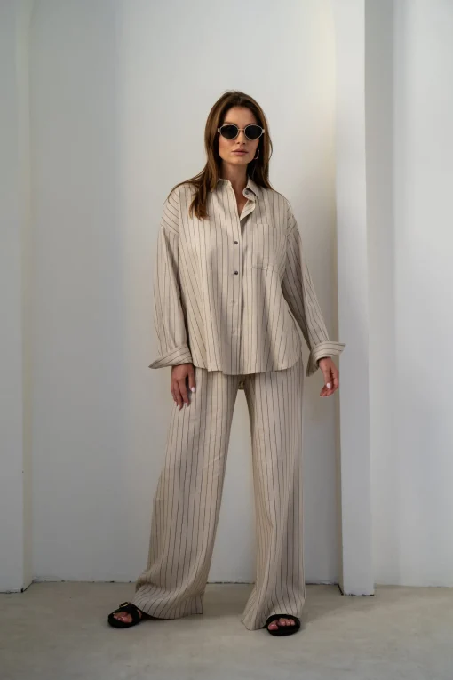 Koszula AMBEL LINO BEIGE