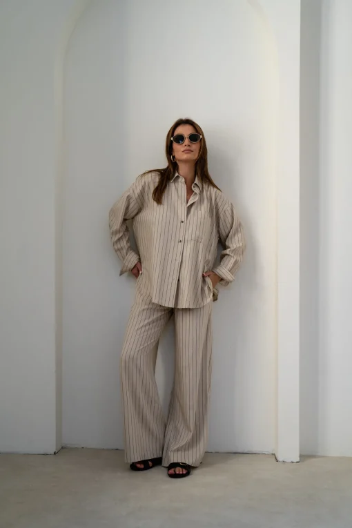 Koszula AMBEL LINO BEIGE