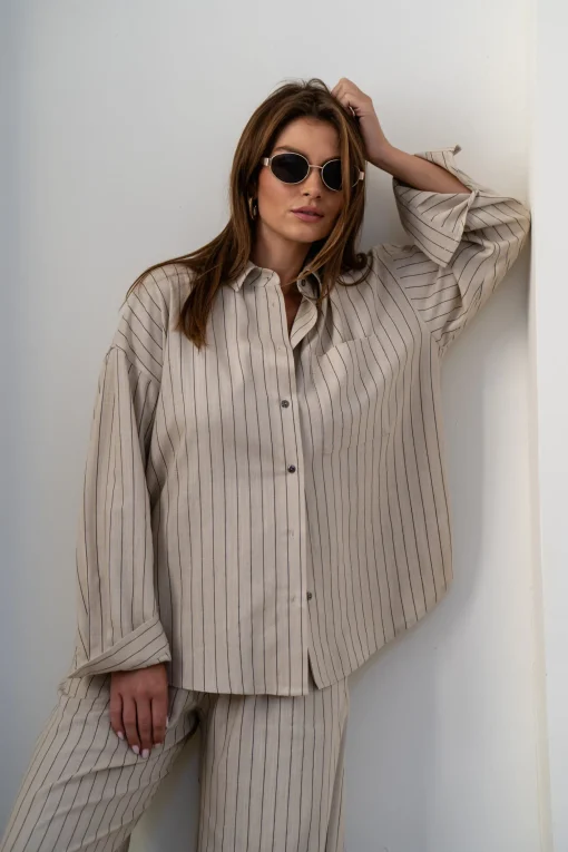 Koszula AMBEL LINO BEIGE