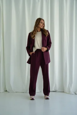 Spodnie BRUNO LONG BURGUND