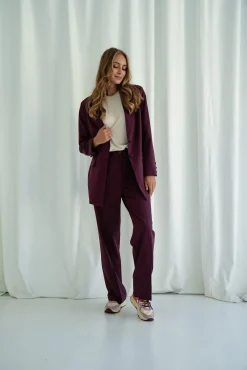 Spodnie BRUNO LONG BURGUND