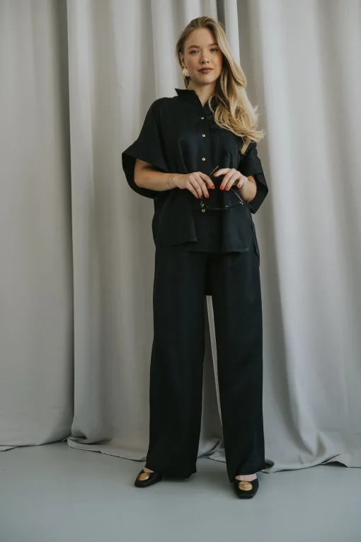 Spodnie MARBELLA SILKY DARK BLUE