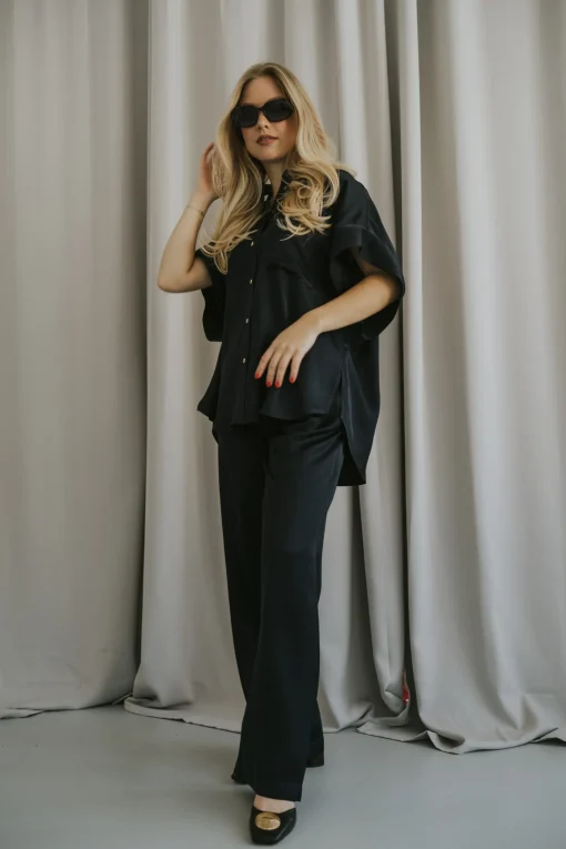 Spodnie MARBELLA SILKY DARK BLUE