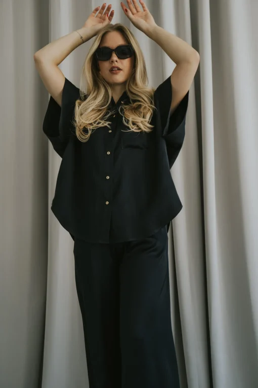 Spodnie MARBELLA SILKY DARK BLUE