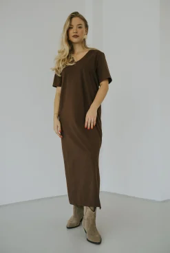 Sukienka FRAPO V BROWN