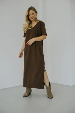 Sukienka FRAPO V BROWN