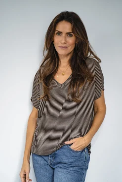Top NANA STRIPED BLACK