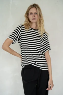Top VIEN STRIPED BLACK